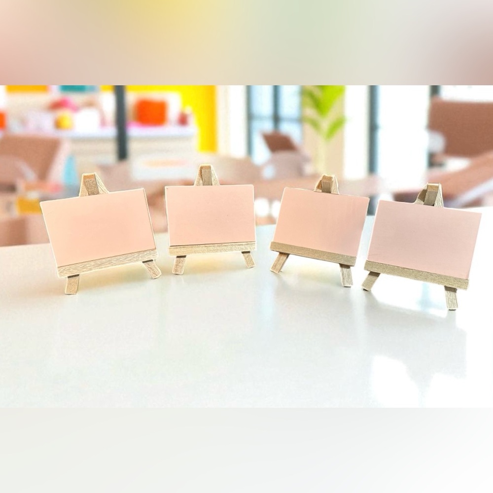 Set of 4 Mini Easels with Pink Dry Erase Boards